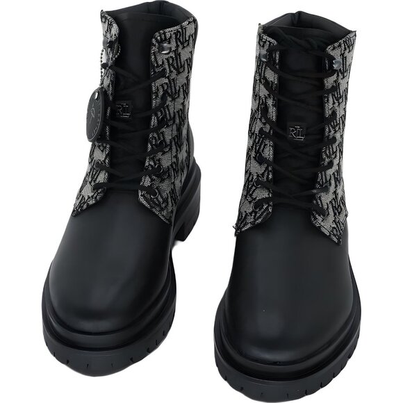 Lauren Ralph Lauren Carlee Lug-Sole Bootie Black Logo Womens US 7M - Picture 5 of 6